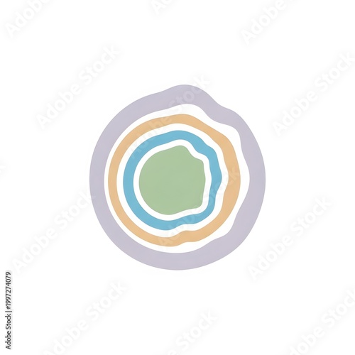Multicolored concentric circles design element 1.