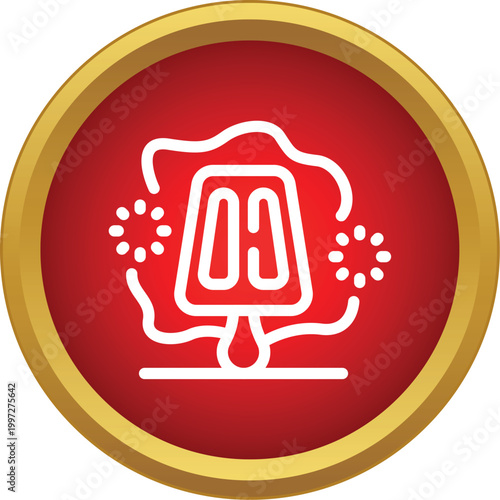 Popsicle icon melting, symbolizing cold and sweet summer treats