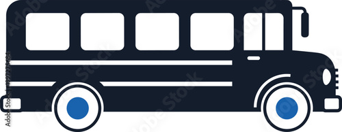 School Bus Icon Vector Illustration with Transport Vehicle Design for Student Transportation Education Services and Public Transit Graphic Elements
