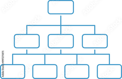 Organizational Chart Icon Vector Illustration with Hierarchy Structure Diagram for Business Management Team Workflow Planning and Corporate Structure Design