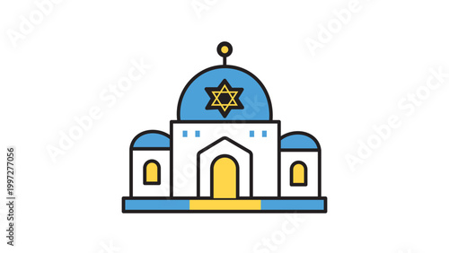 Foto Synagogue Building Editable Stroke Vector Icon Illustration