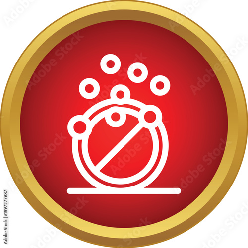 Medicine tablet icon dissolving and bubbling in water