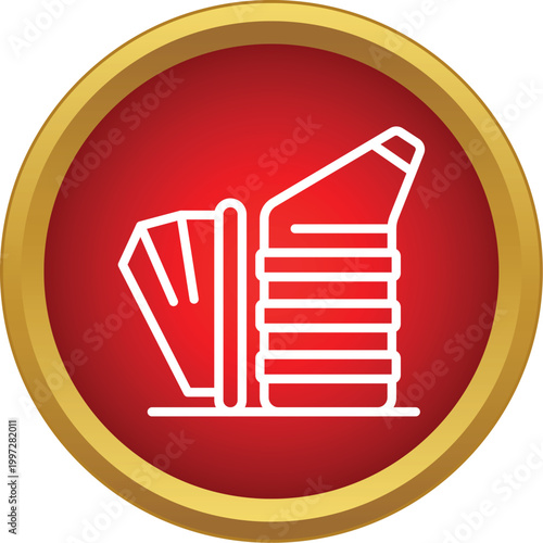 Bee smoker icon displaying essential beekeeping equipment on a red background