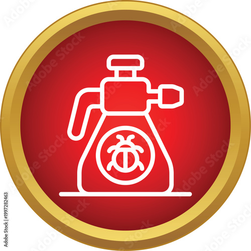 Pesticide applicator bottle icon providing insect extermination and prevention