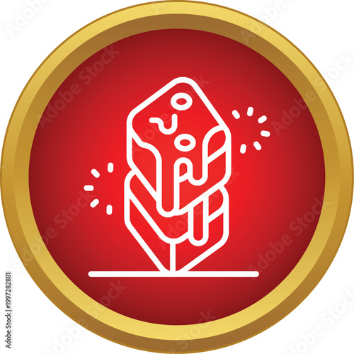 Stacked cubes with melting topping, symbolizing desserts and candy