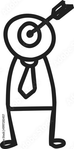 Businessman with Target Head and Arrow