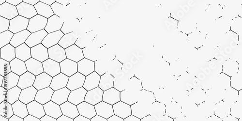 Abstract background of hexagons pattern and chemical engineering, genetic research, molecular structure. Vector illustration for innovation technology concept