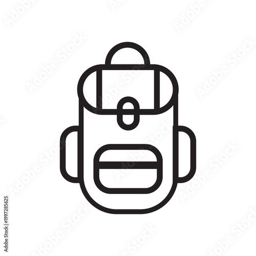 Backpack Bag Icon | School Travel Outline Vector