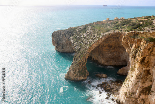 Fotografie View of the Blue Grotto in Malta