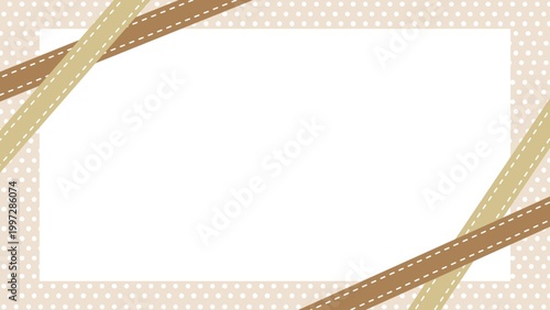 Cute ribbon and checkered frame background