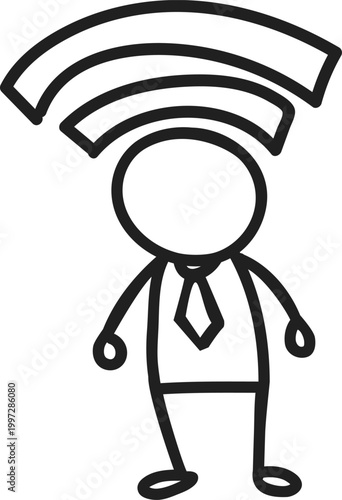 Businessman with Wi-Fi Head