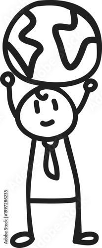 Businessman Holding the World
