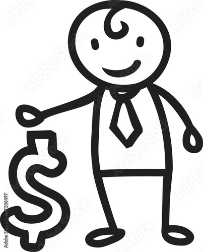 Businessman with Large Dollar Sign