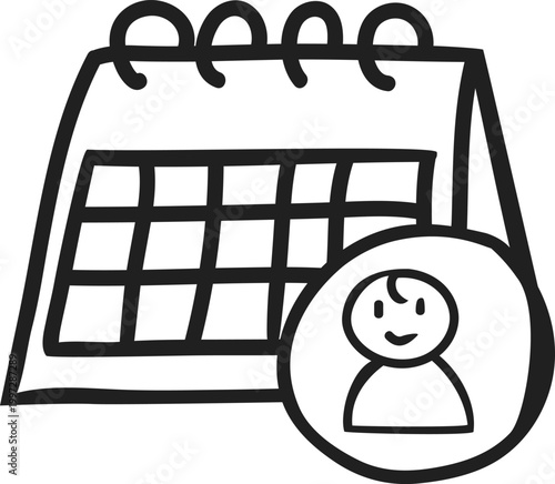 Desktop Calendar with User Icon