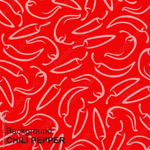 Chili pepper pattern background set. Collection icon pepper. Vector