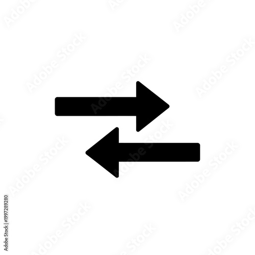 Black arrows pointing opposite directions representing exchange and transfer.