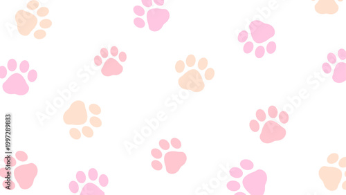 ピンクの肉球の背景