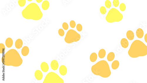 オレンジの肉球の背景