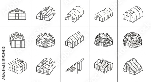 Collection of various shelter types and structures.