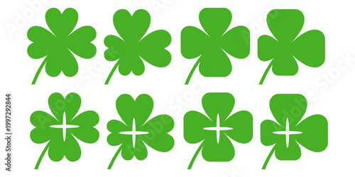 Clover leaf illustration in flat style. Clover leaf vector design symbolizes trust, hope, love, and good luck.	
