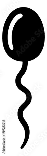 Sperm Cell Vector Icon with Wavy Tail