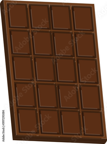 Dark Chocolate Delight A Tempting Piece of Brown Chocolate Bar Isolated on White