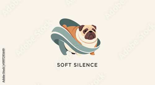 Adorable Pug Dog Comfortably Wrapped in a Cozy Blanket.