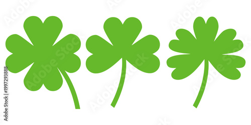 Clover leaf illustration in flat style. Clover leaf vector design symbolizes trust, hope, love, and good luck.	
