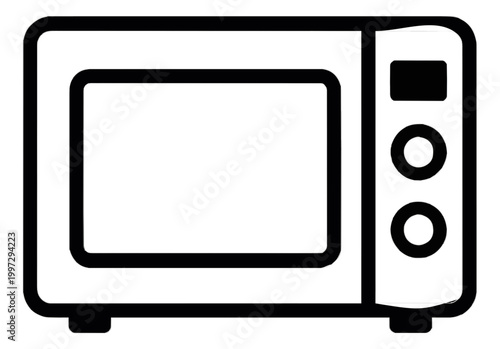 Television Set Line Icon with Screen and Control Panel