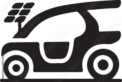 Electric beach buggy car black icon. Flat vector illustration