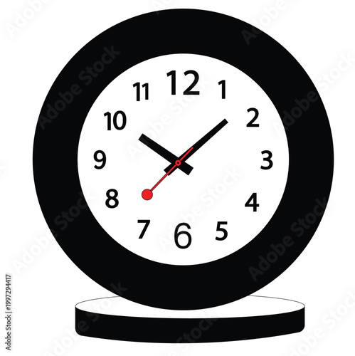 Black and White Alarm Clock Collection Set Isolated on White Background