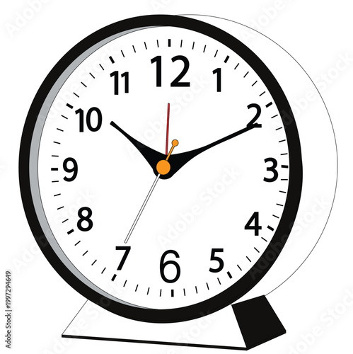 Black and White Alarm Clock Collection Set Isolated on White Background