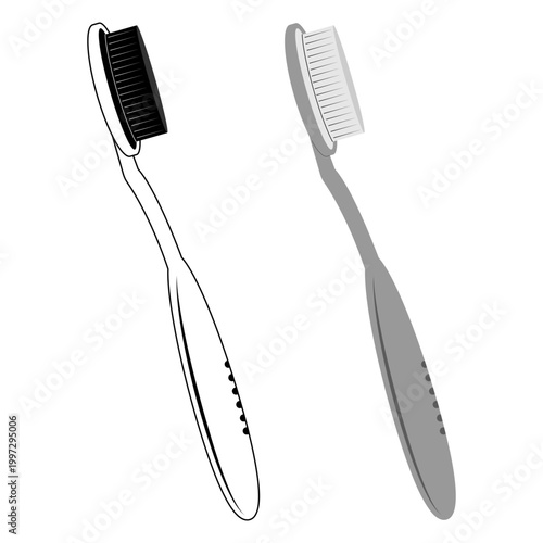 Vector illustration of a toothbrush on a white background.