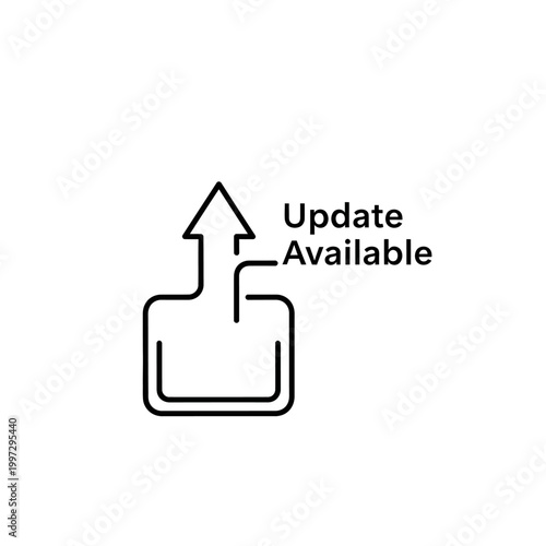 Software Update Available Notification Icon for Digital Devices.