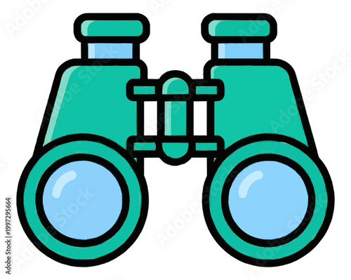 Vintage Steampunk Spyglass Icon Flat Design Illustration