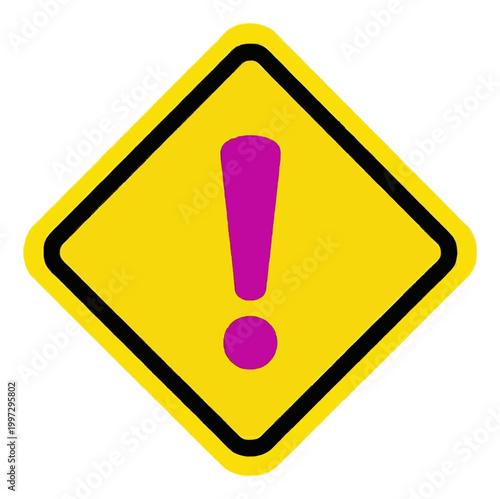 Warning Exclamation Mark Geometric Icon Design