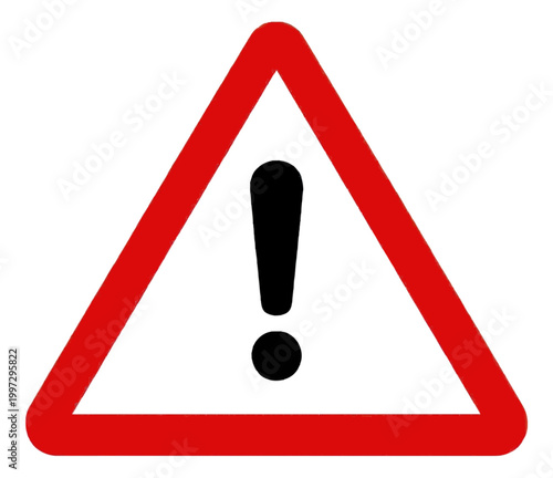 Warning Sign Triangle Outline with Exclamation Mark Icon