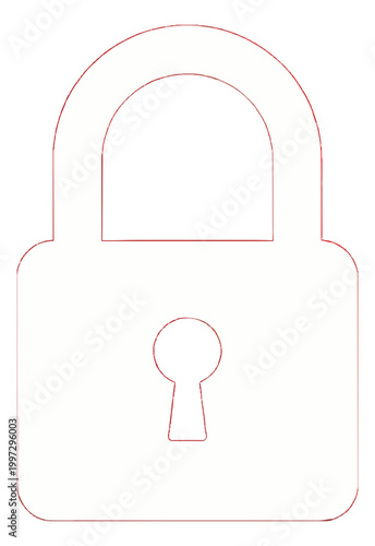 White Padlock Icon with Keyhole on Black Background