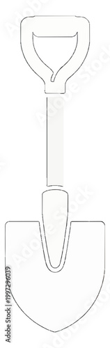 White Shovel Tool Flat Icon