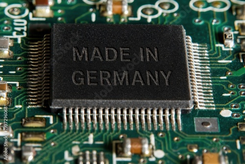 Microchip Technology Close-Up Featuring Made in Germany Label
