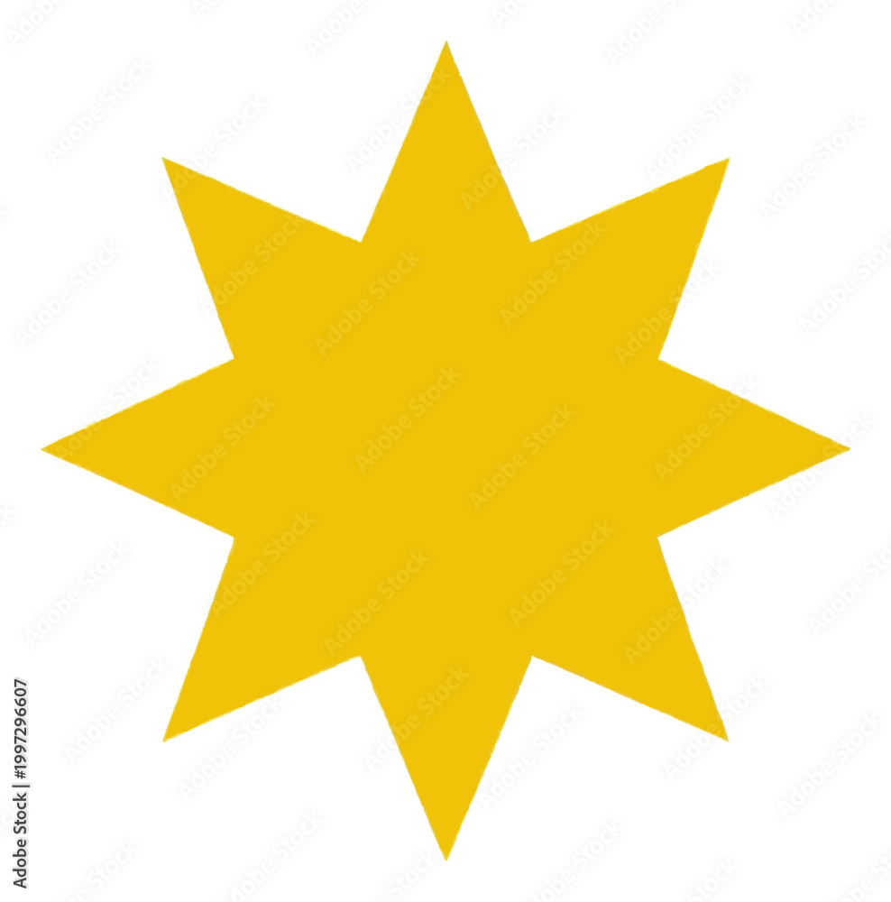 Obraz premium Yellow Starburst Shape Vector Icon on Black Background