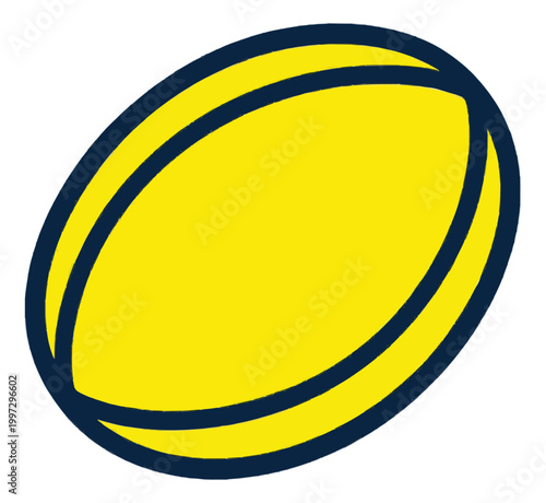 Yellow Sports Ball Icon Vector Outline Graphic for Athletics