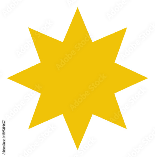 Yellow Starburst Shape Vector Icon on Black Background