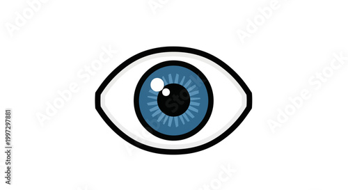 Stylized Blue Eye Illustration, Close-up View, Vision Concept