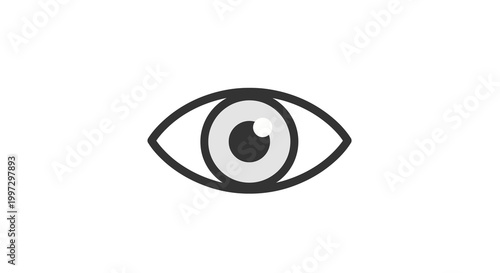Stylized Eye Icon - Vision, Sight, and Observation Symbol