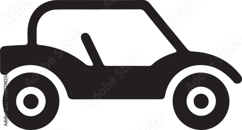 Pictogram car black icon. Flat vector illustration