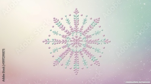 Pastel Snow Mandala Winter Background – Soft Minimal Hygge-Inspired Design
