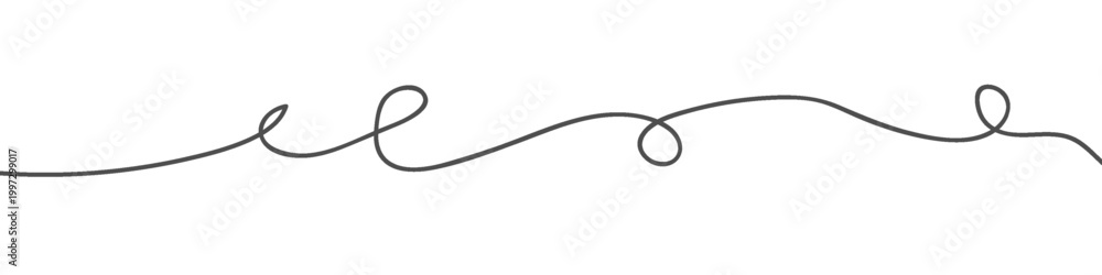 Obraz premium Minimalistic squiggle, loopy line divider vector illustration