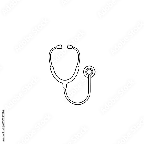 Stethoscope Line Art for Medical Diagnosis.