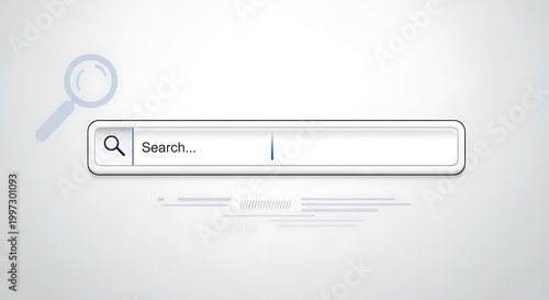 Search Bar with Magnifying Glass Icon, Online Search Concept, Web Browsing Interface